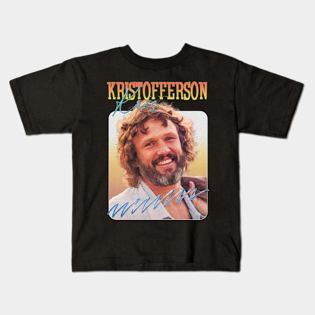 Vintage Aesthetic Kris Kristofferson 1980s Kids T-Shirt by Next And Stop